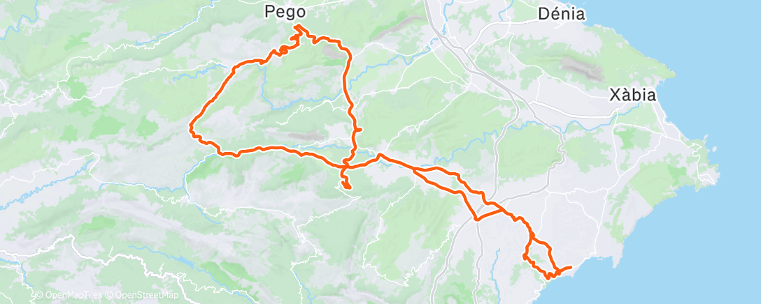 Map of the activity, Cycling