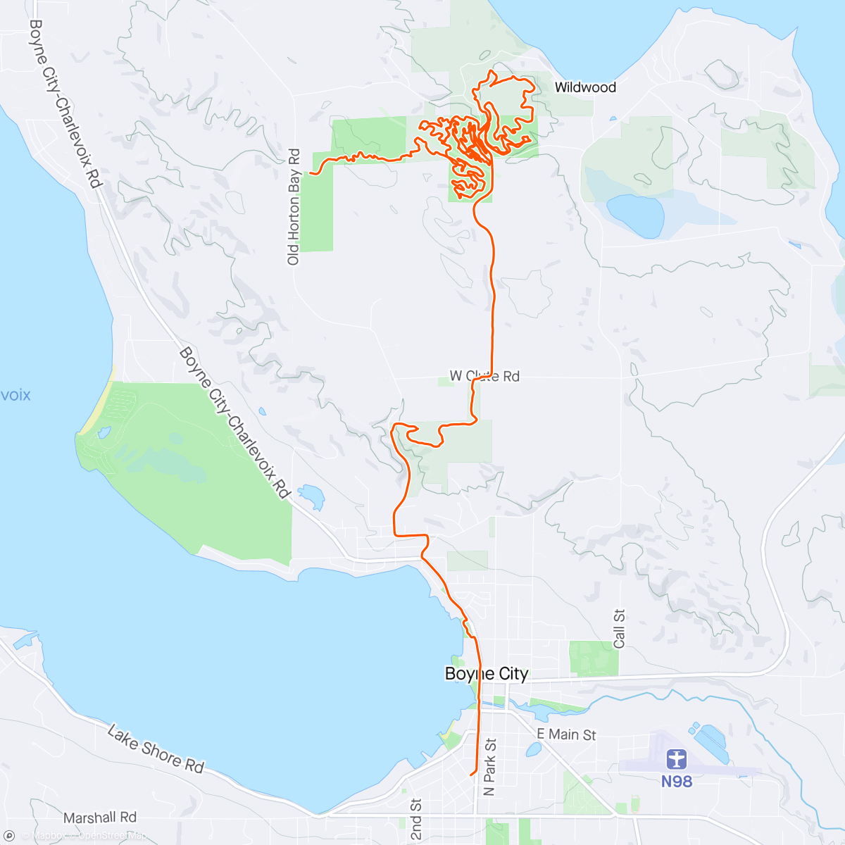 Map of the activity, Sunday Church Ride