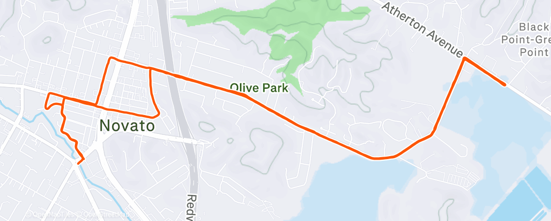 Map of the activity, Afternoon Run