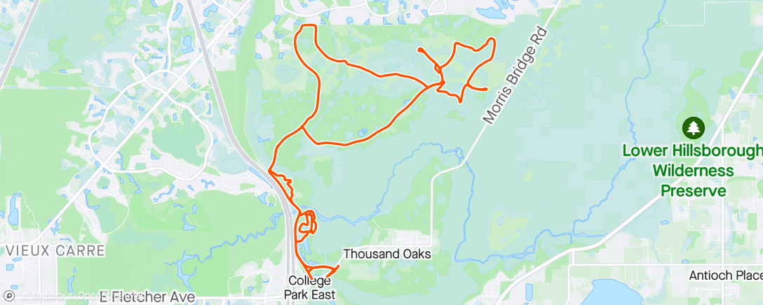 Map of the activity, Flatwoods Wilderness Park MTB