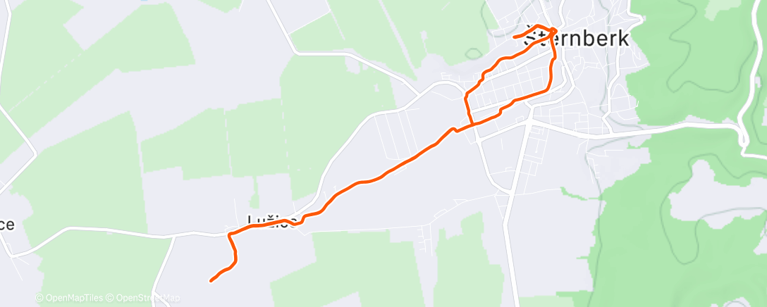 Map of the activity, Afternoon Run