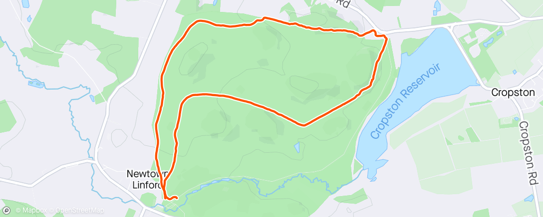 Map of the activity, Sunday Afternoon Run