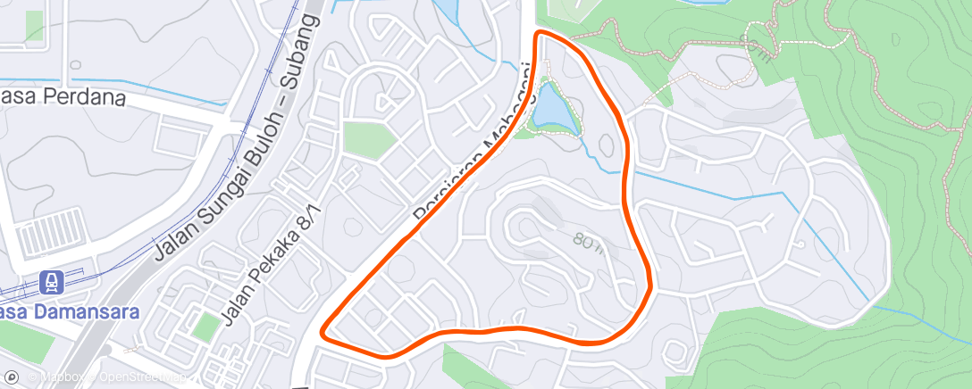 Map of the activity, Afternoon Run