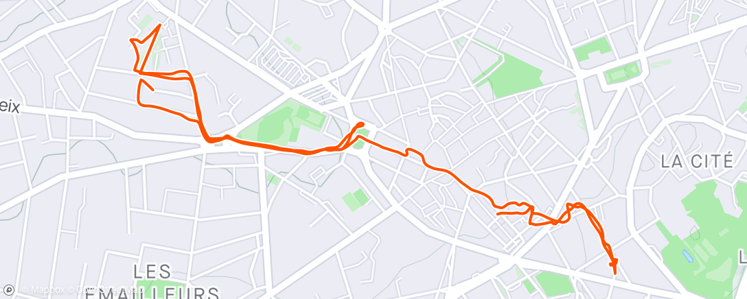 Map of the activity, Marche de nuit 🌧