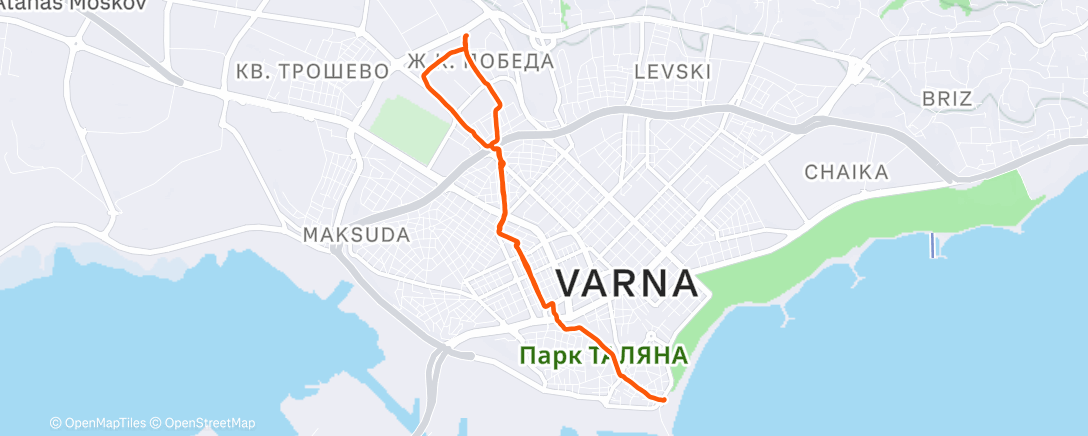 Map of the activity, Дневная прогулка