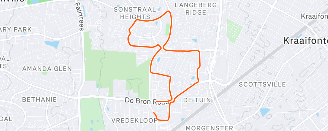 Map of the activity, Morning Run