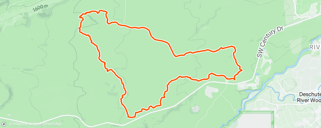 Map of the activity, Afternoon Mountain Bike Ride