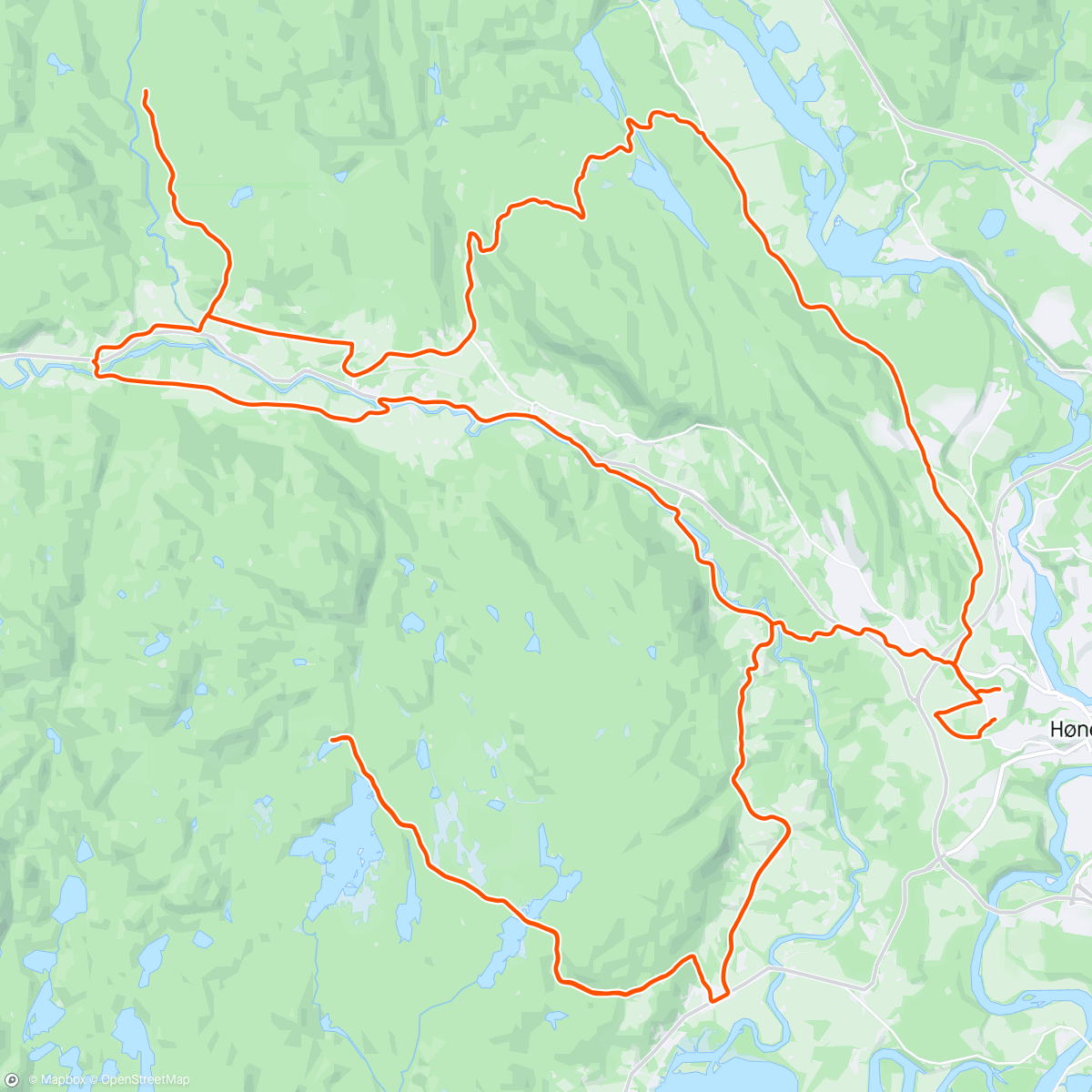 「Status skogsbilveier: Snø, skogsdrift og pukk fra hælvette」活動的地圖
