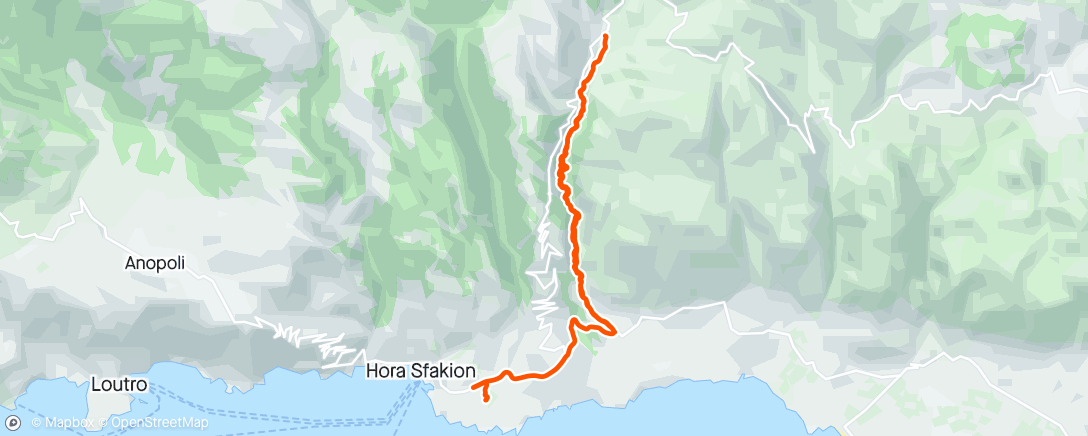 Map of the activity, Imbros kloof op en neer