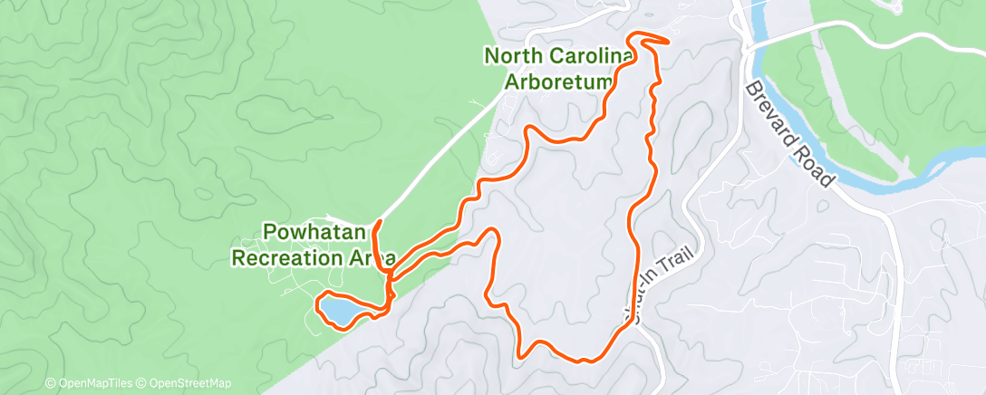 Map of the activity, Afternoon Run