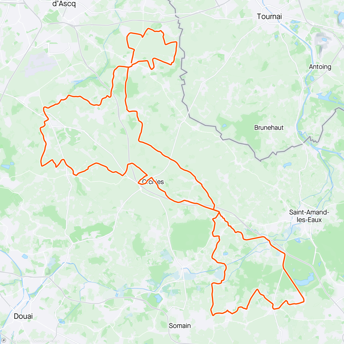 Map of the activity, Roubaix ritje
