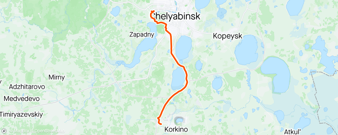 活动地图，Чебоксары - Коркино