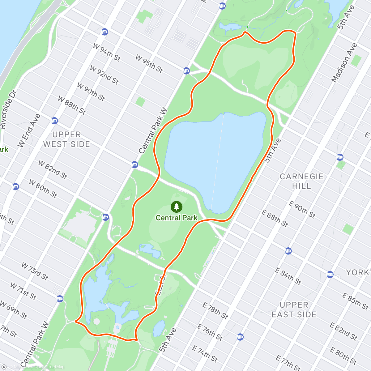 Map of the activity, Midnight Run with Andrew