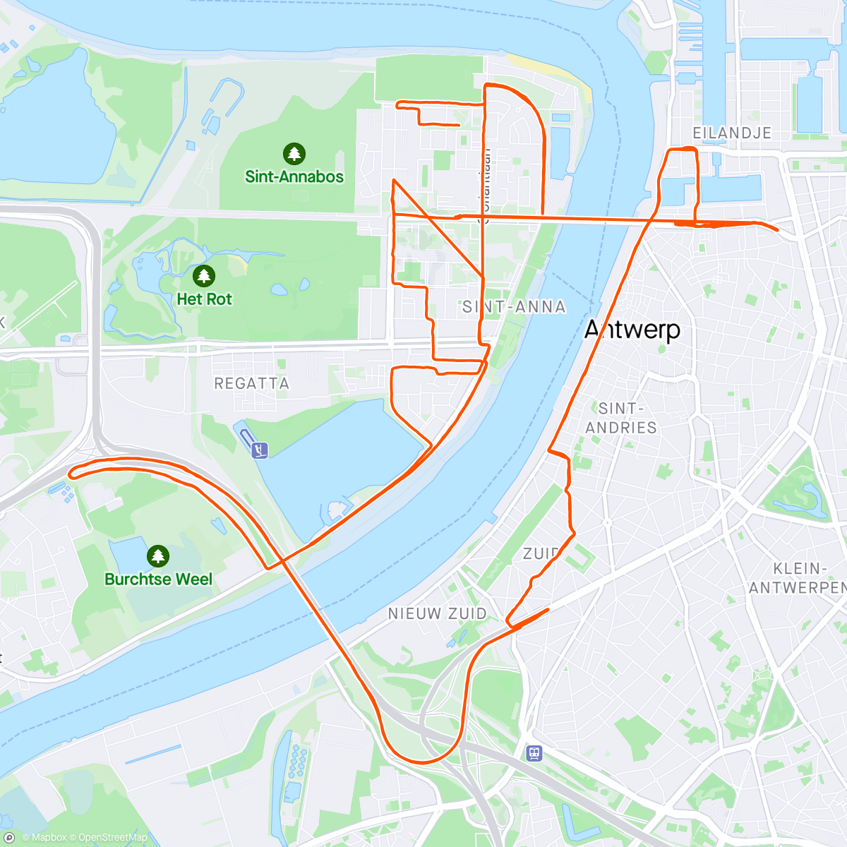 Map of the activity, Antwerp ten miles ⚡