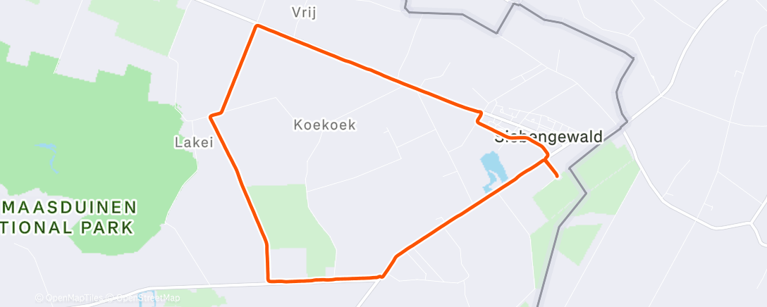 Map of the activity, Afternoon Run