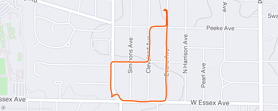Map of the activity, Evening Walk