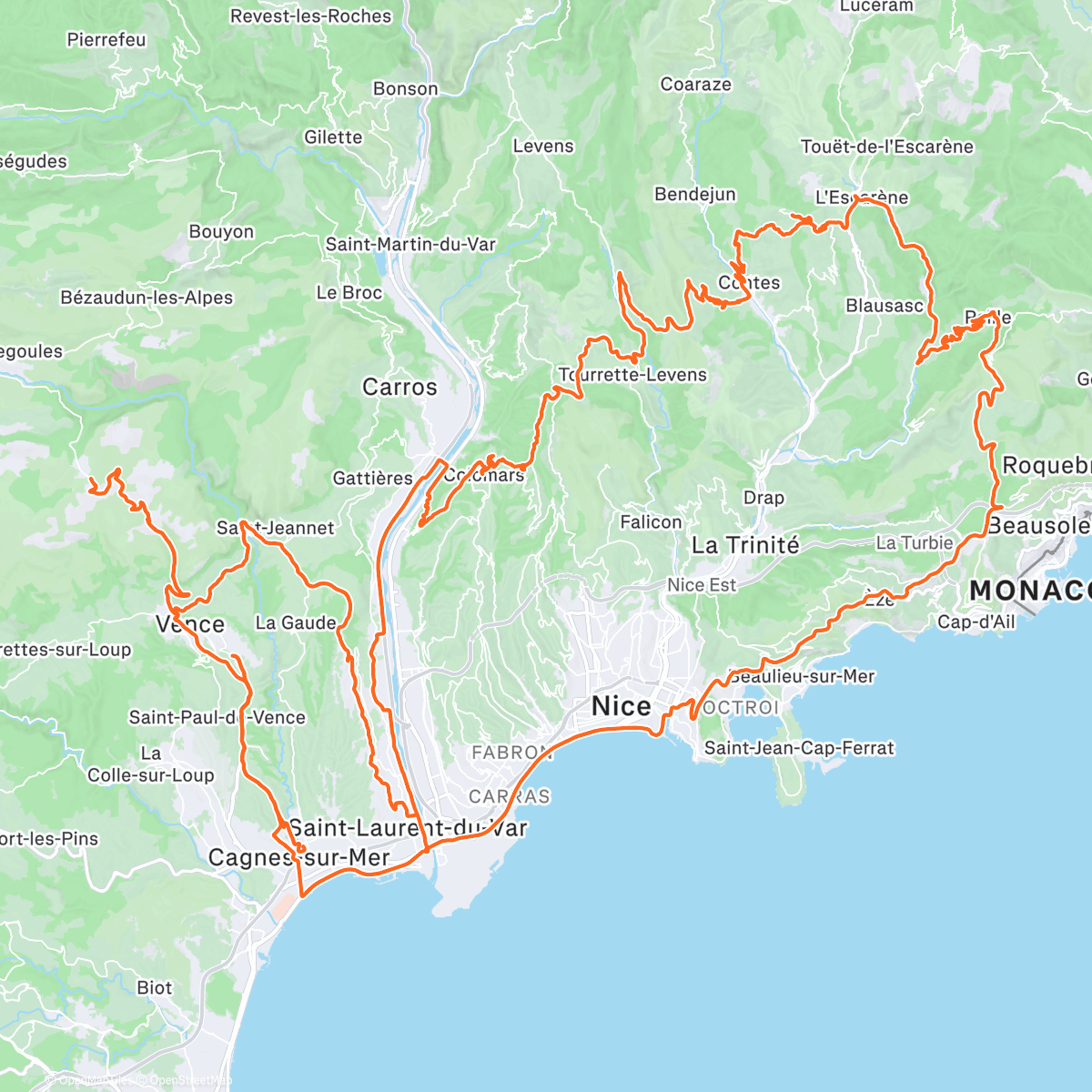 Map of the activity, Vélo du matin