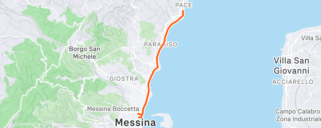 Map of the activity, Evening Run