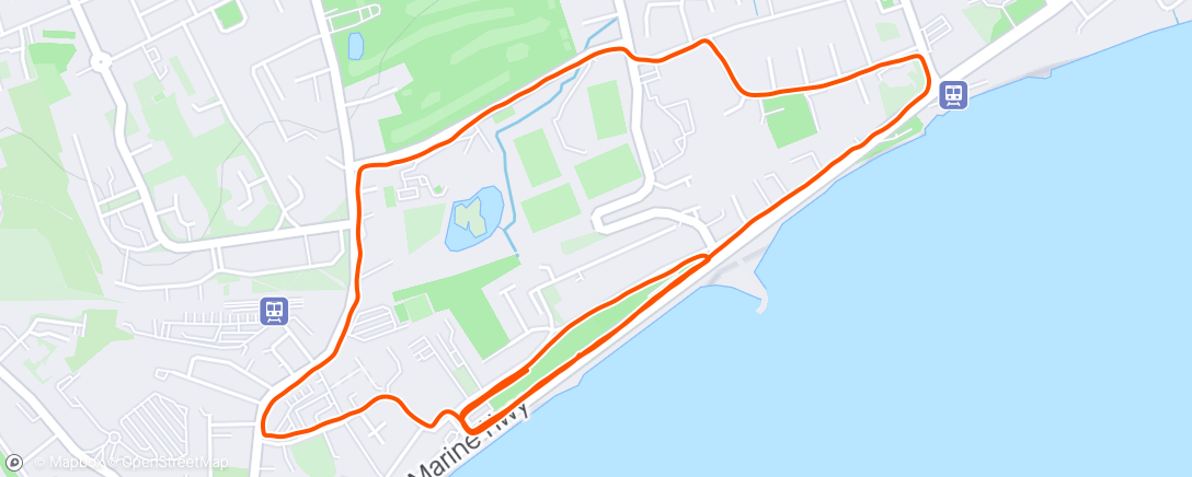 Map of the activity, Seapark AC 5k handicap - happy just to get round with current fitness level 😕