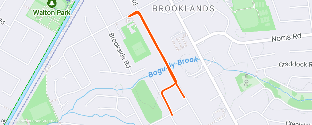 Map of the activity, Evening Walk