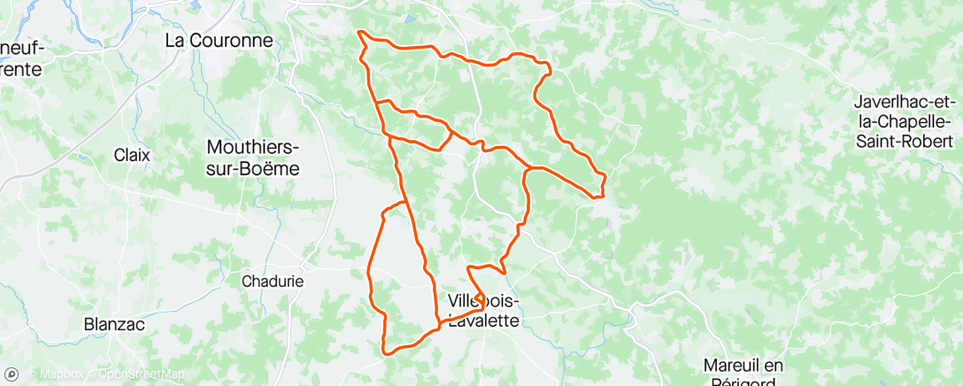 Map of the activity, Sortie vélo SORTIE AVEC MA CHÉRIE 36 KM,LE RESTE TOUT SEUL AVEC LE VENT.