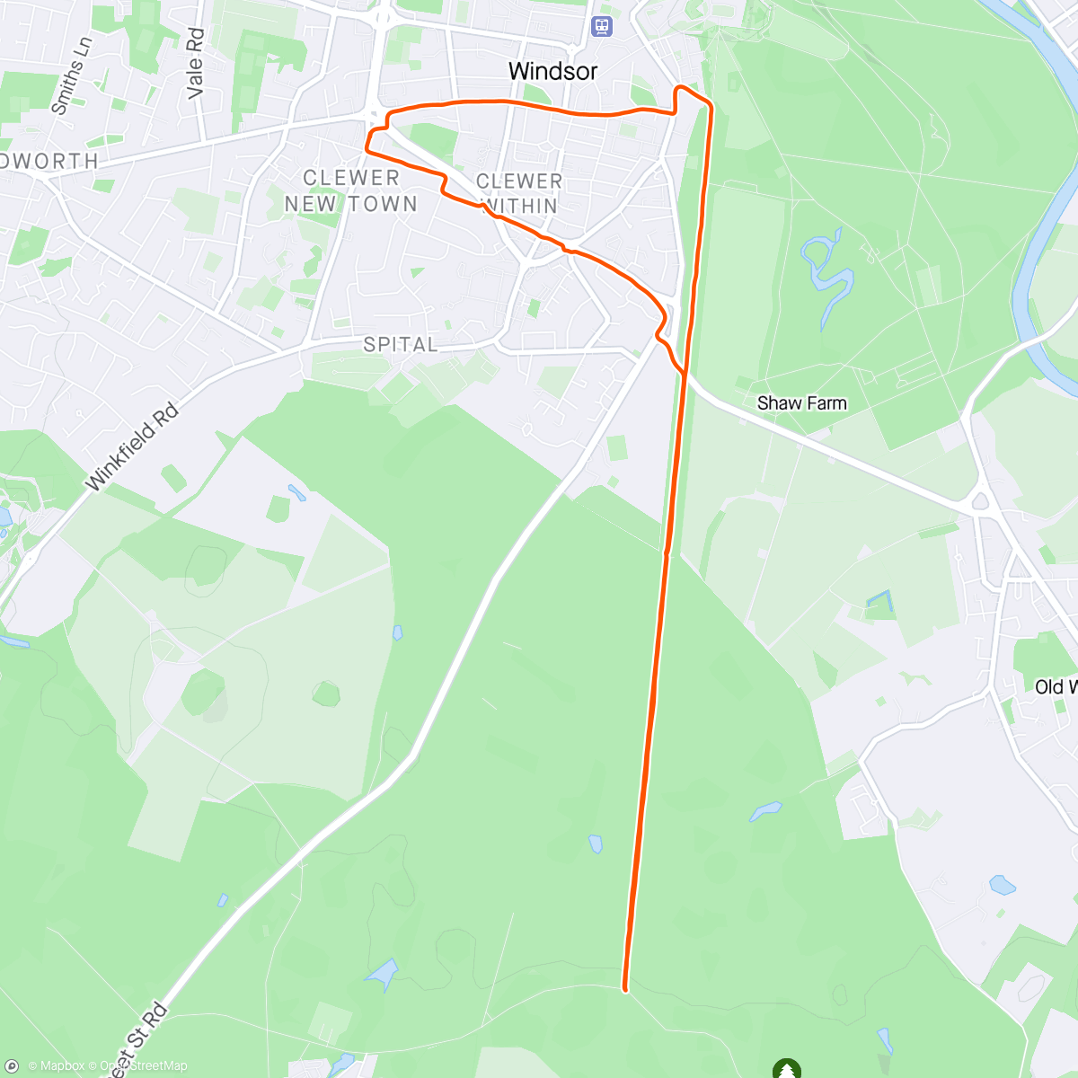 Map of the activity, Short Run on the Long Walk