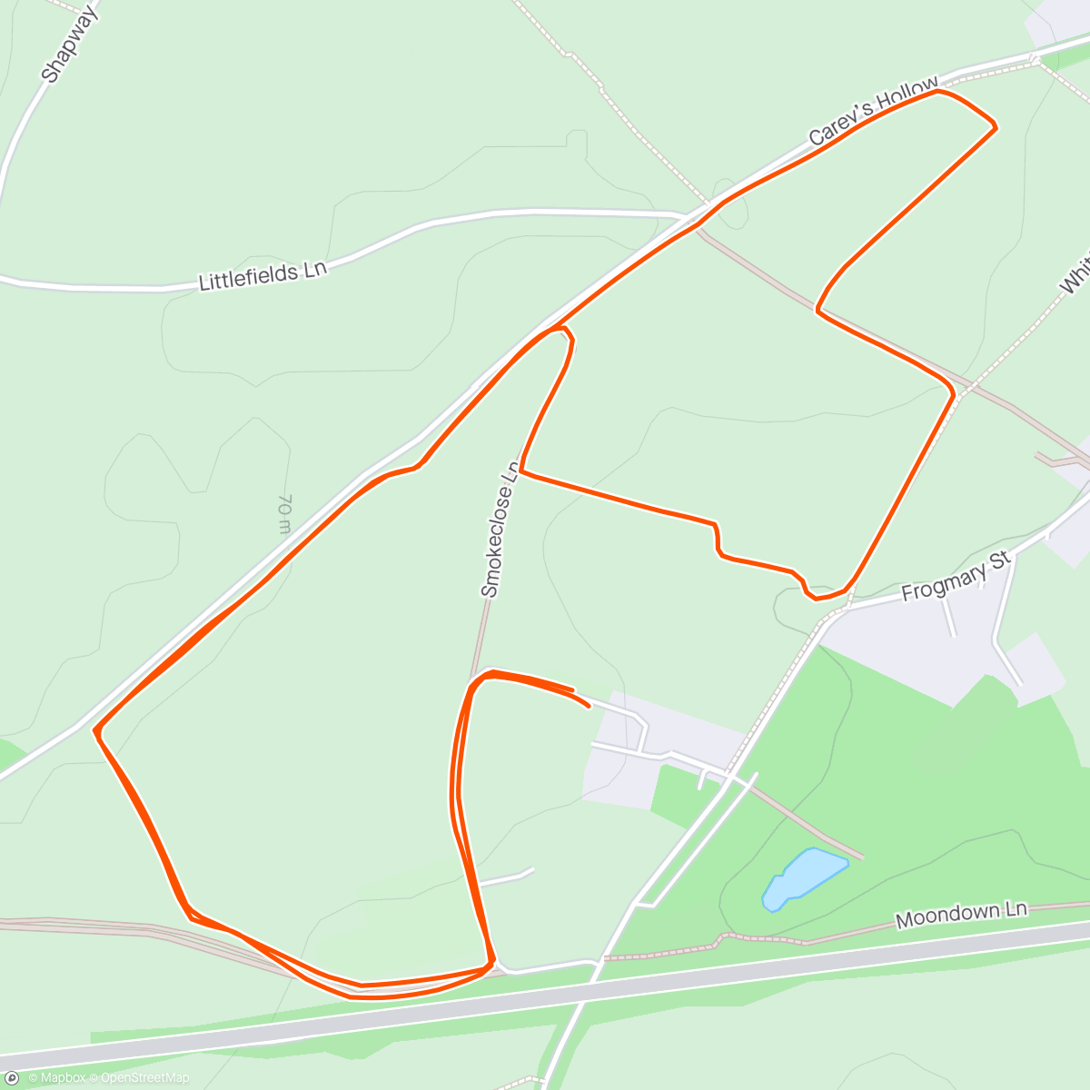 Map of the activity, Parkrun #147 - Frogmary Green Farm