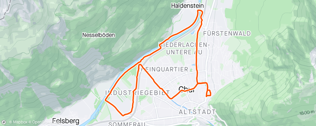 Map of the activity, Morning Plauder Run