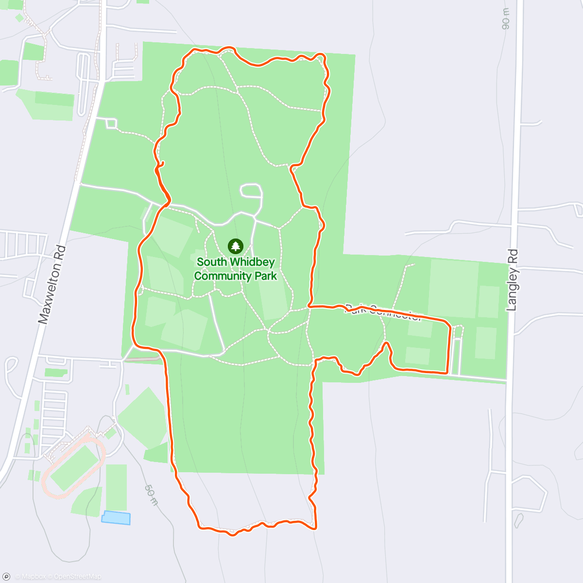 Map of the activity, Langley lunch walk