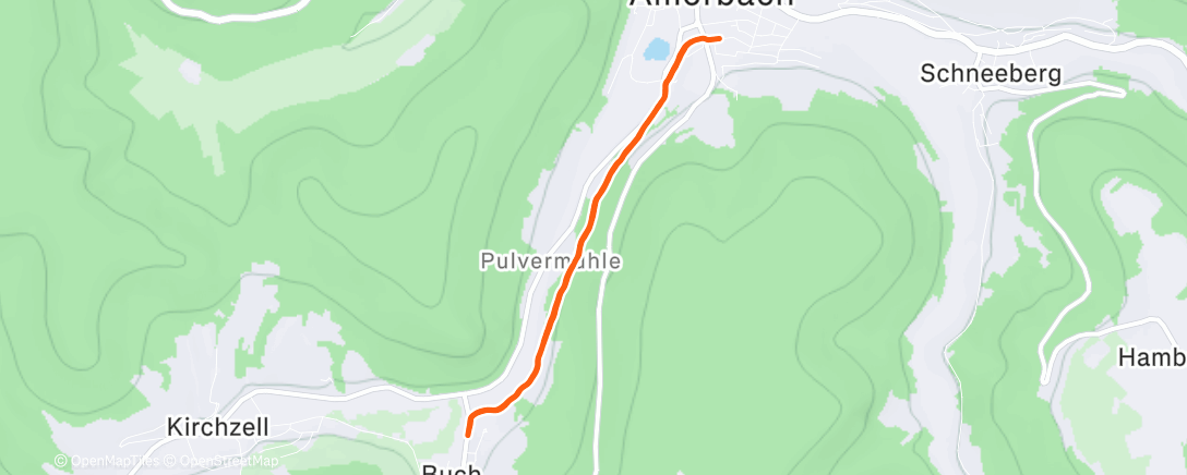 Map of the activity, Lauf am Nachmittag