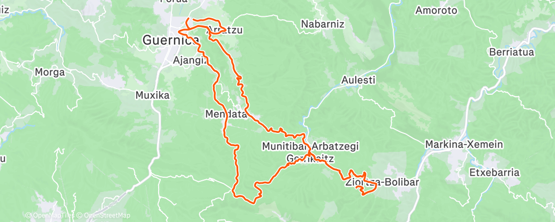 Карта физической активности (Gontzugarai -Ziortza-Gontzugarai-Balkoie-Mendata-Belendiz)