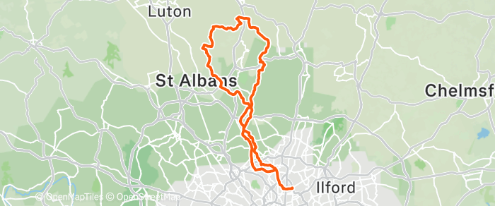 Route map for WELWYN – SPOKES CAFE – G1/2 63MI 3300FT G3 53MI 2600FT