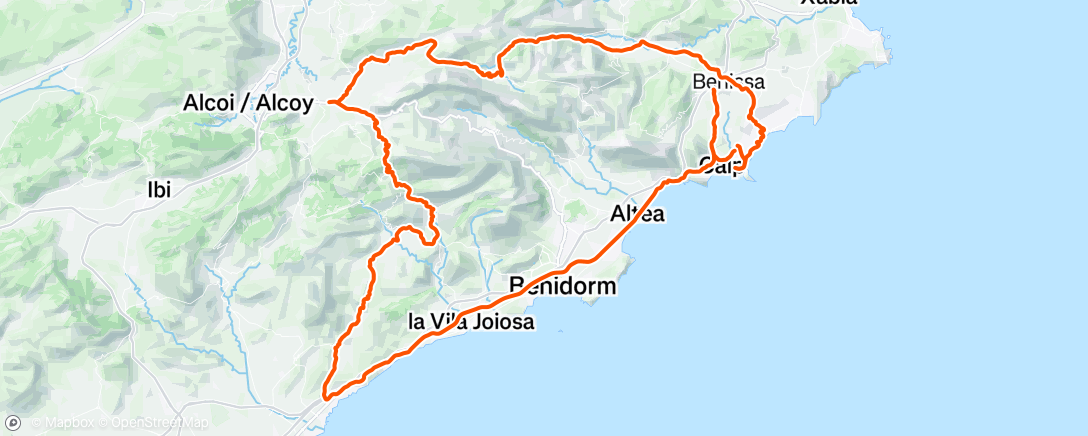 Map of the activity, Cycling