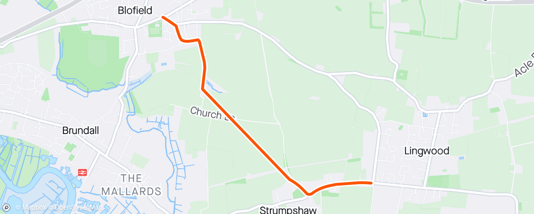 Map of the activity, Ride home from pub 😁