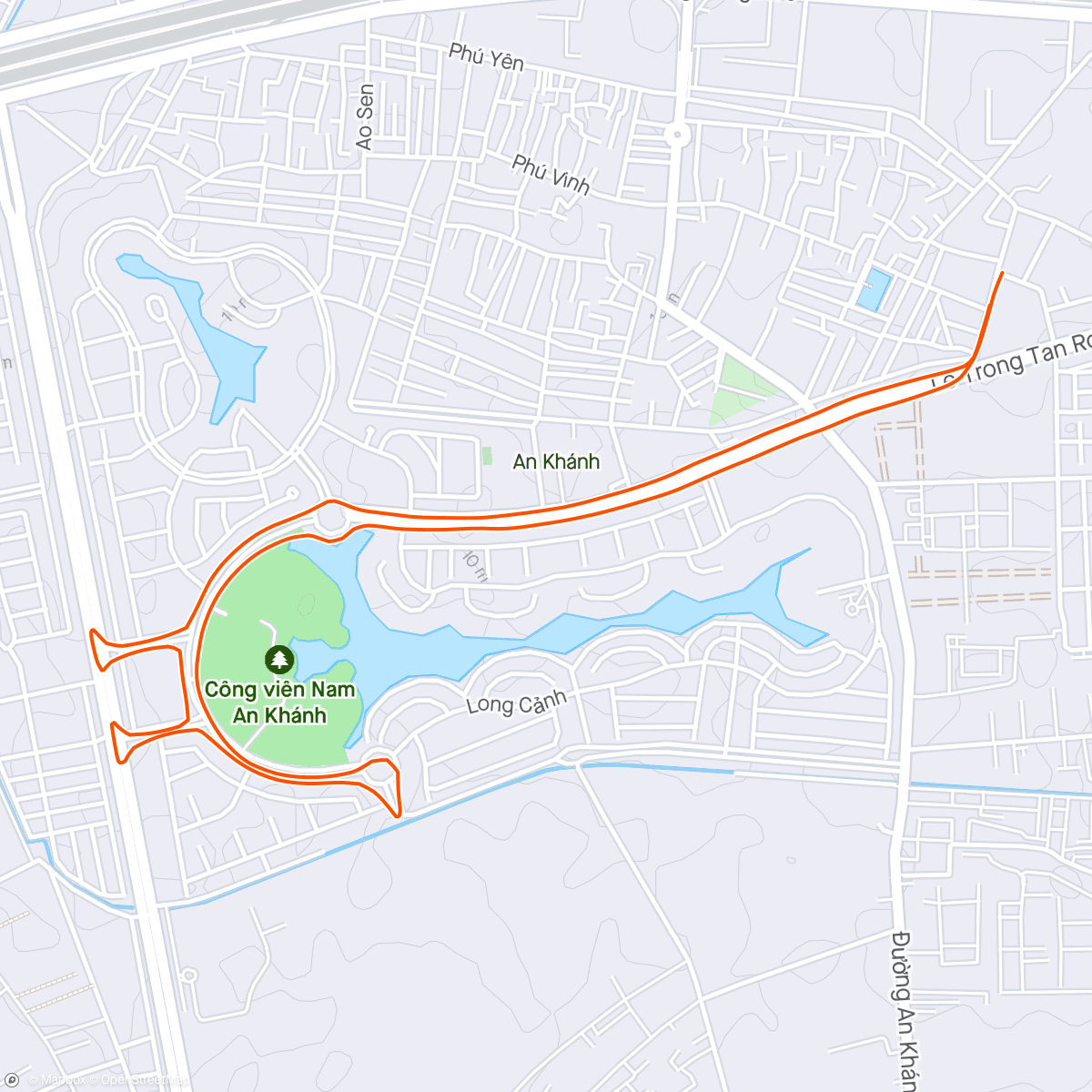 Map of the activity, Evening Run