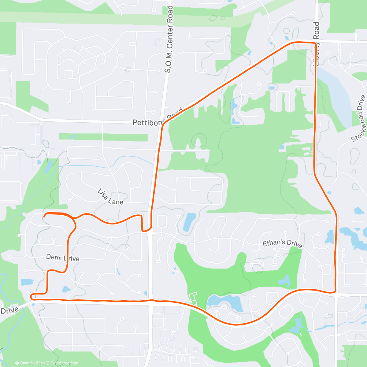Map of the activity, Morning Run