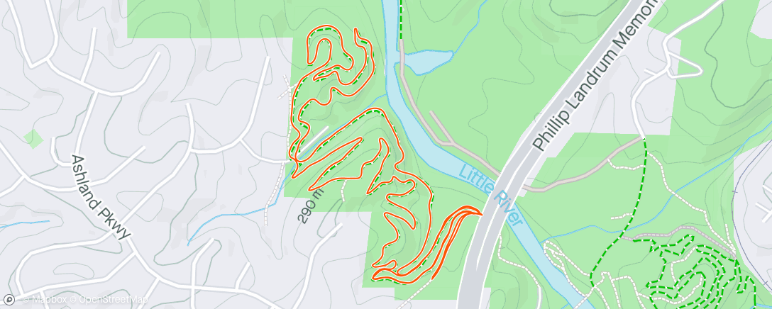Map of the activity, Base run