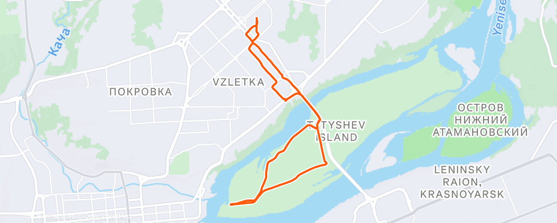 Map of the activity, Полуденный забег