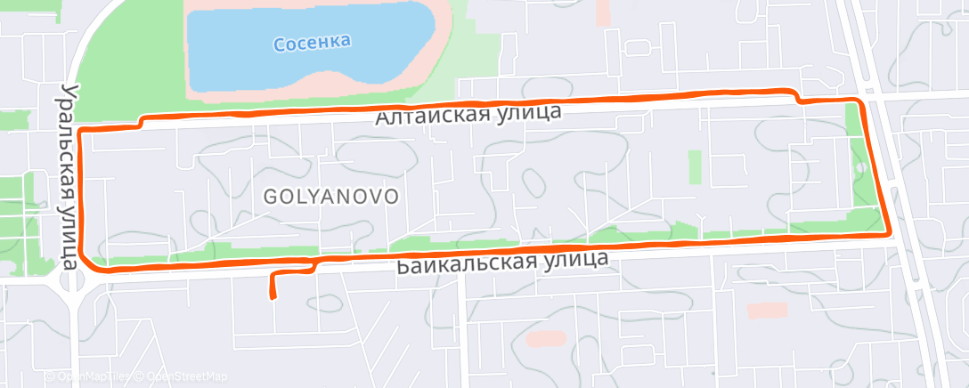 Map of the activity, Morning Run