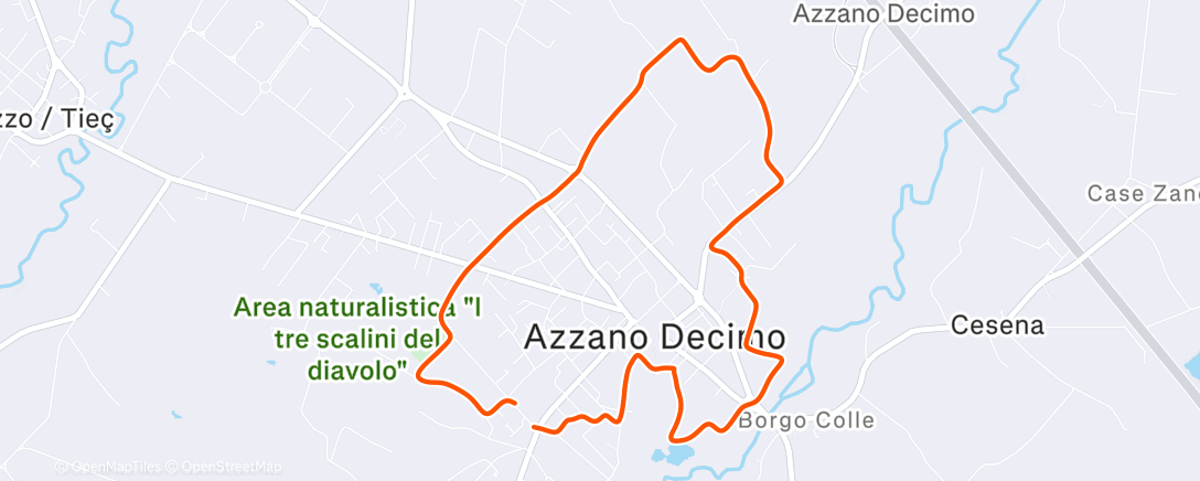 Map of the activity, Corsa mattutina