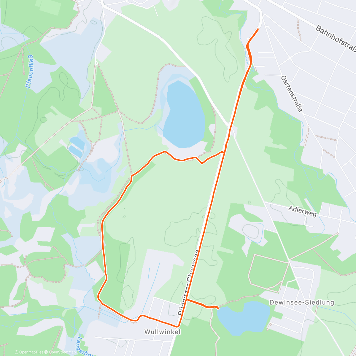 Map of the activity, 029'25 Dewinsee Streesee Landpartie