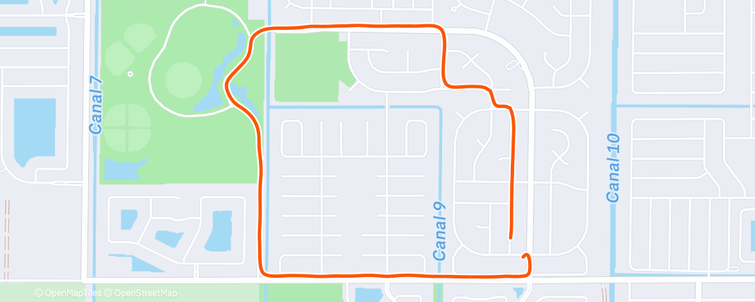 Map of the activity, Evening Run