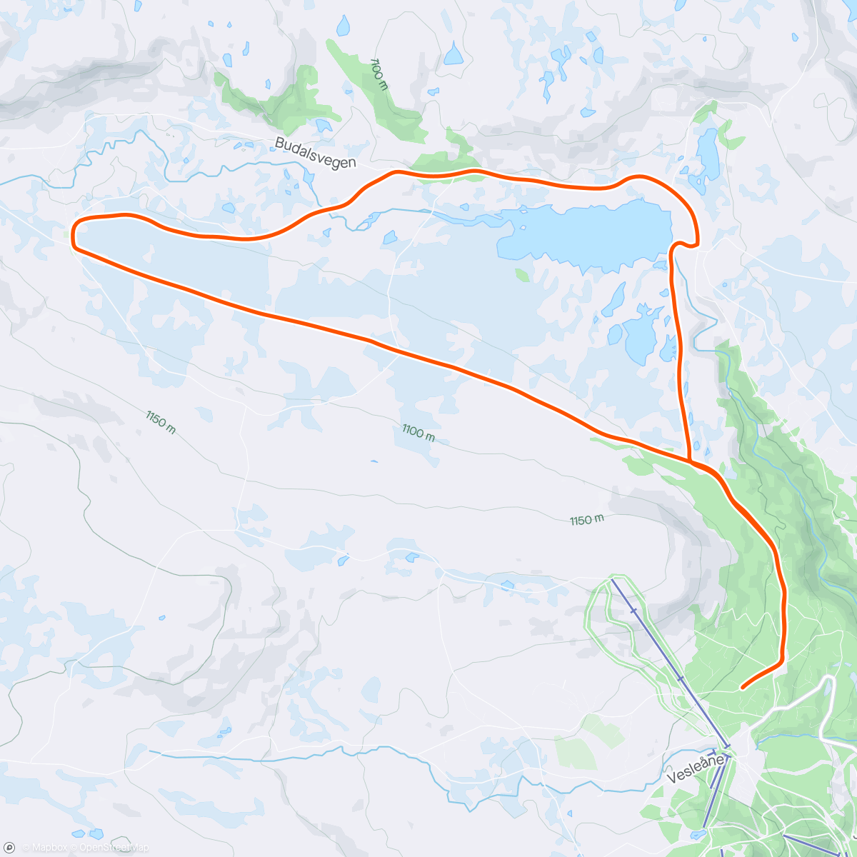 Map of the activity, Pudderkjøring til Vestreim⛸️