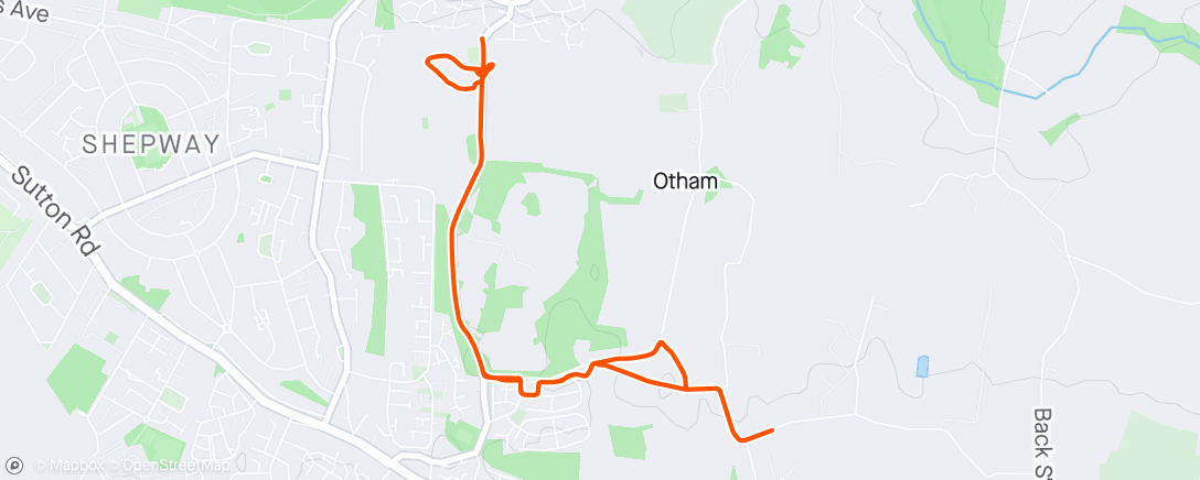 Map of the activity, Morning Run. 2x(4×800s) intervals