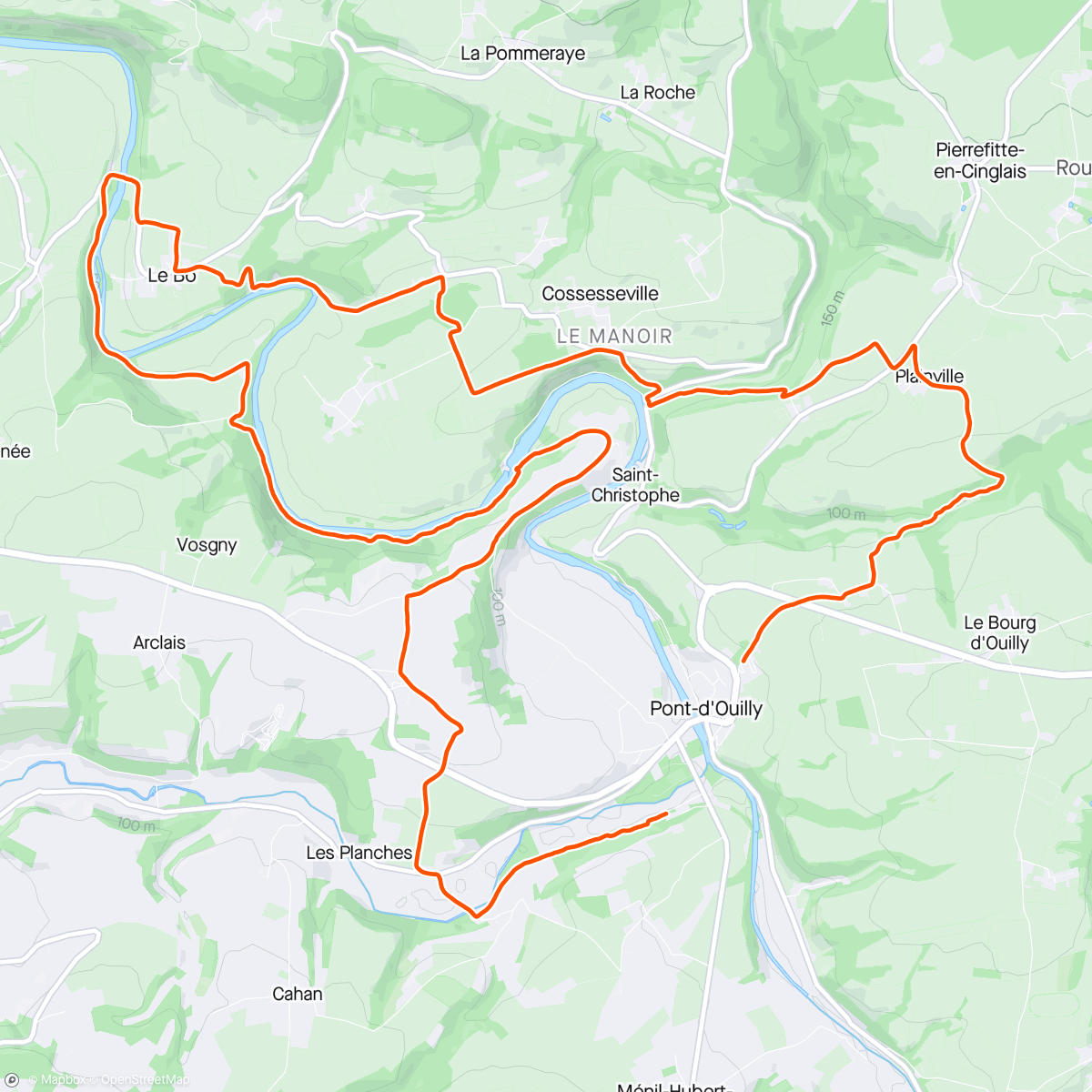 Map of the activity, Rando 24#006 - Les Rives de l'Orne à Pont-d'Ouilly (22.2km)