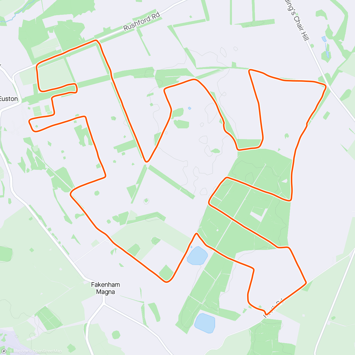 Mapa da atividade, Euston Half Marathon