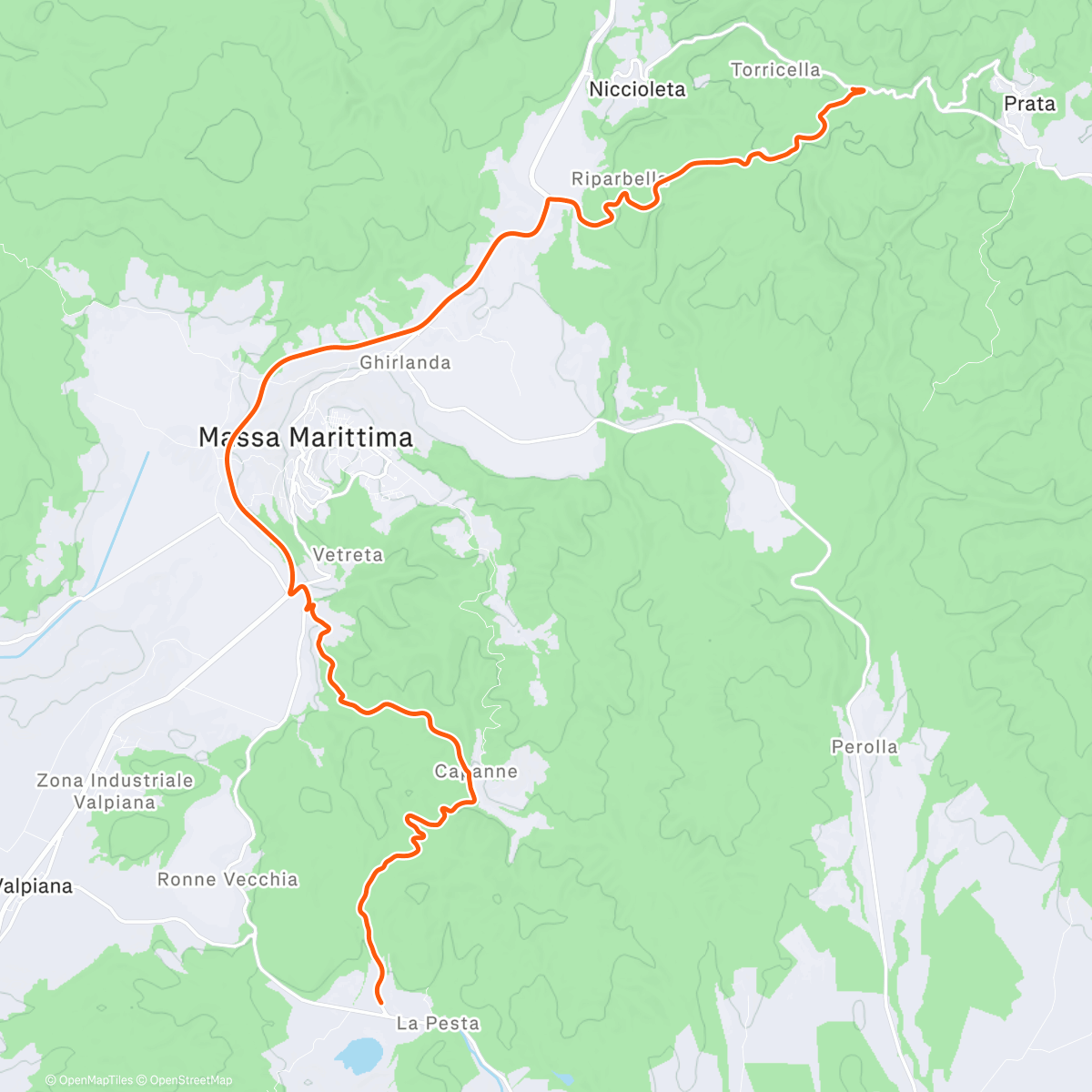 Map of the activity, ROUVY - Massa Marittima to Lago Acessa | Italy