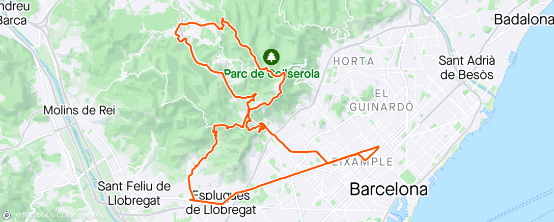 Map of the activity, Vall de S. Just - Vallvidrera - Floresta - Arrabassada