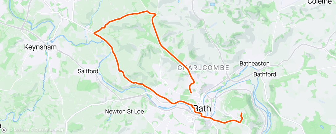 Map of the activity, Commute long way round with PB overall
