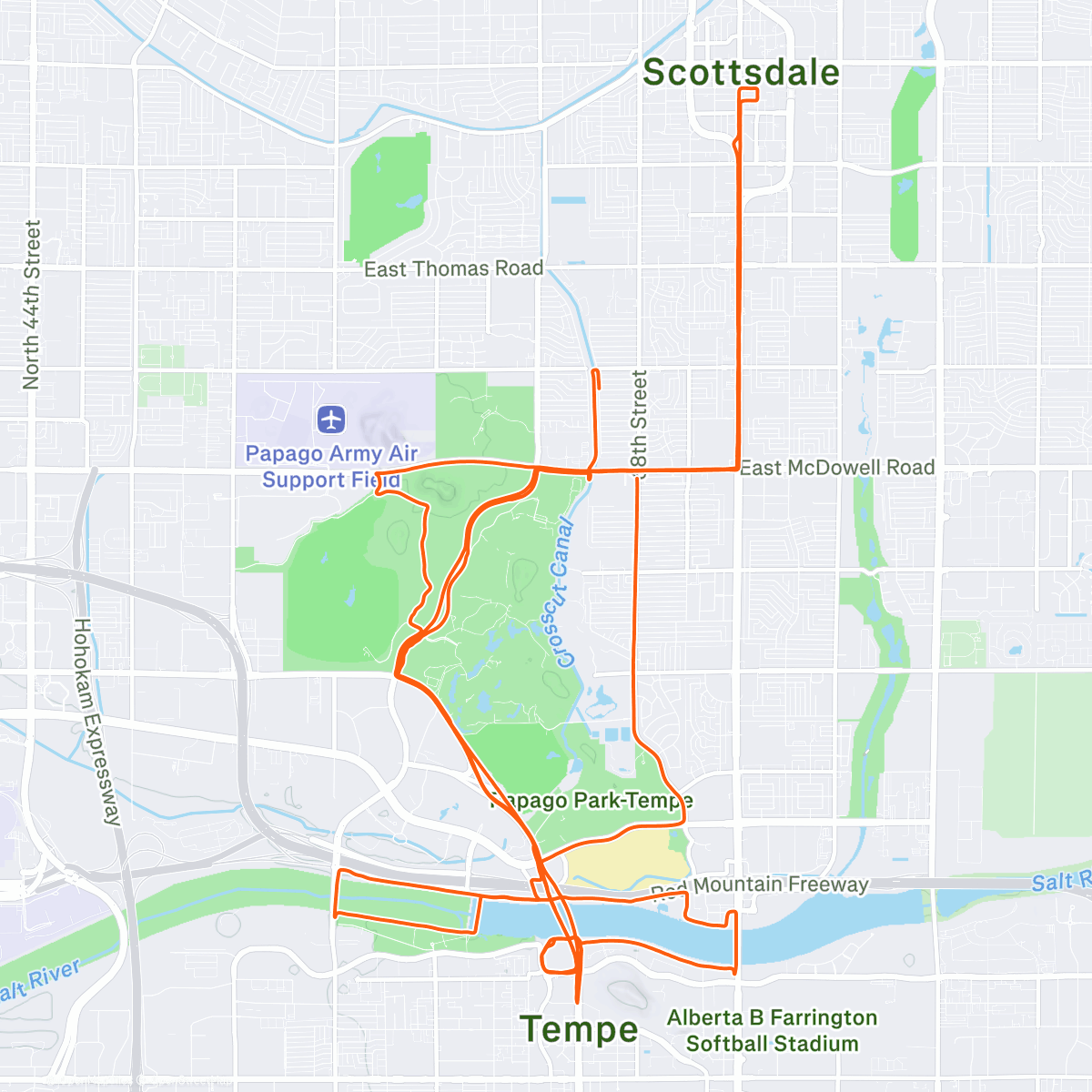 Map of the activity, WU + RnR Arizona Half + long CD
